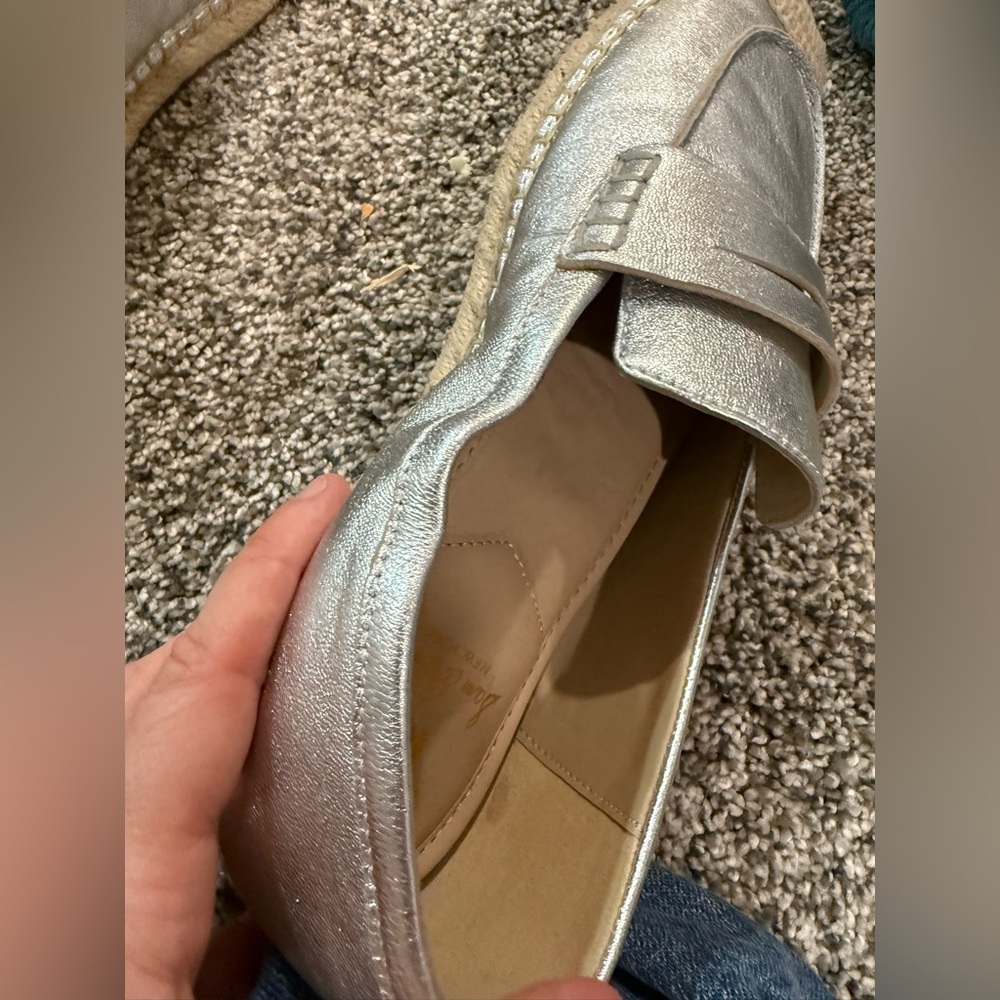 Sam Edelman Kai soft silver metallic espadrille flat loafers, size 7 - Picture 9 of 10